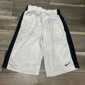 Nike Kids White Shorts with Black Stripes